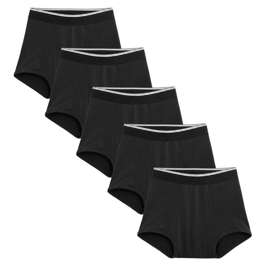 ERNESTIC Men's Heavy Absorbent Underwear - 5 Black
